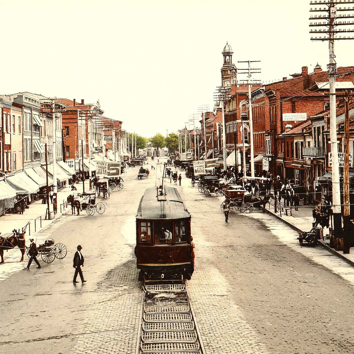 Broadway Looking South Greenville Ohio in 1906 Vintage Print (7 Sizes)
