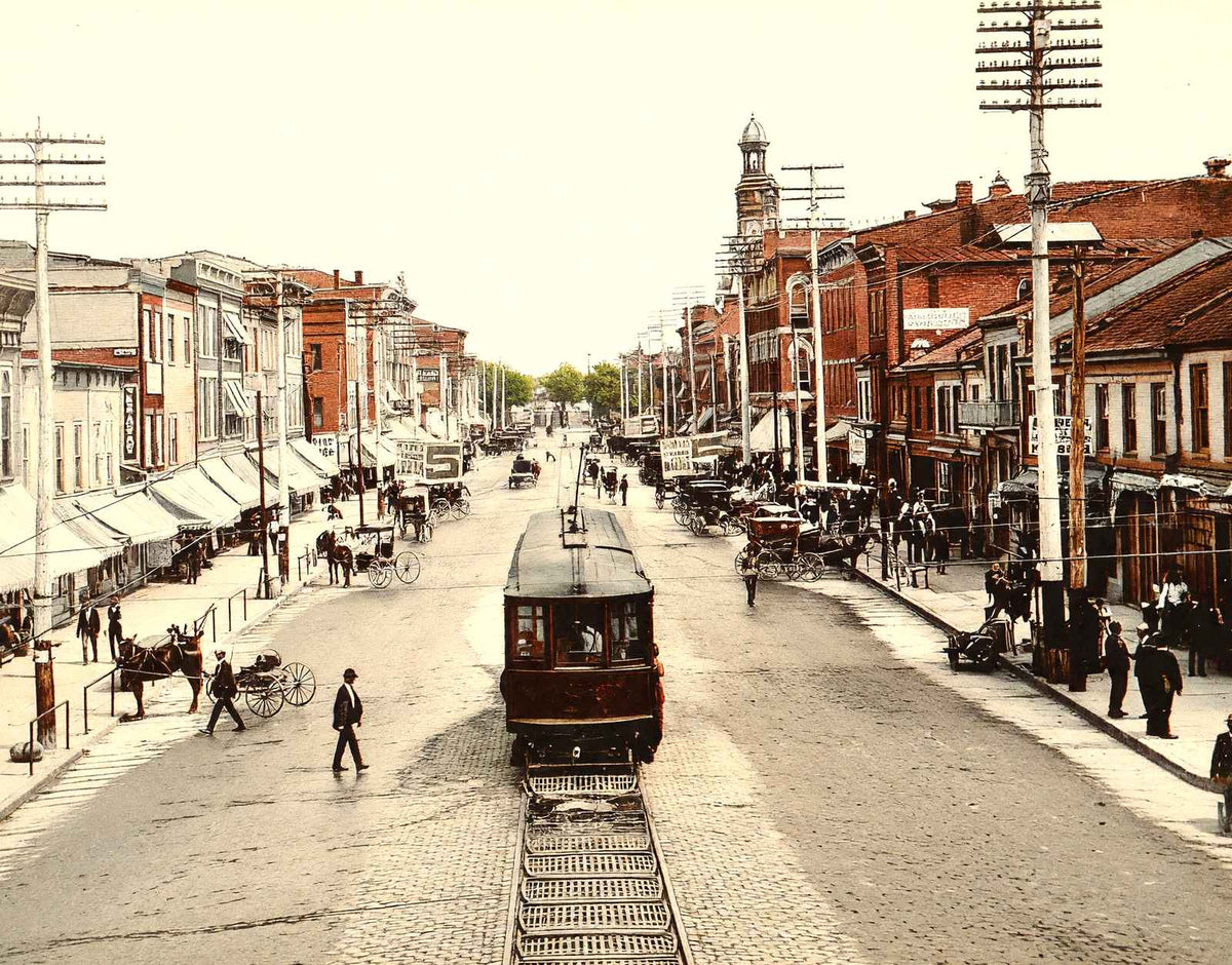 Broadway Looking South Greenville Ohio in 1906 Vintage Print (7 Sizes)