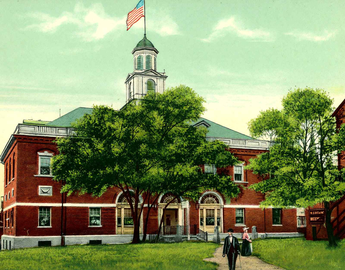 Post Office, Brockton, Massachusetts in 1907 Vintage Print (7 Sizes)