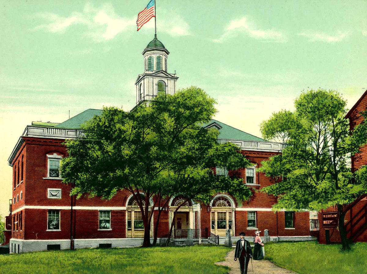 Post Office, Brockton, Massachusetts in 1907 Vintage Print (7 Sizes)