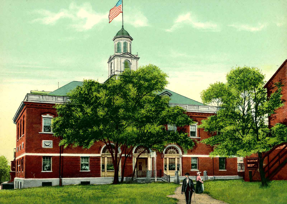 Post Office, Brockton, Massachusetts in 1907 Vintage Print (7 Sizes)