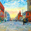 Main Street, Brockton, Massachusetts in 1907 Painting Print (7 Sizes)