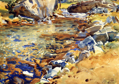 Brook Among Rocks 1907 Painting by John Singer Sargent Fine Art Print (6 Sizes)