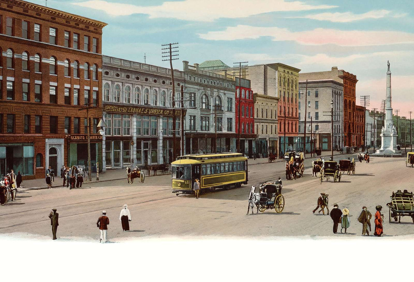 Broad Street Augusta GA in 1905 Vintage Print (7 Sizes) - Restored