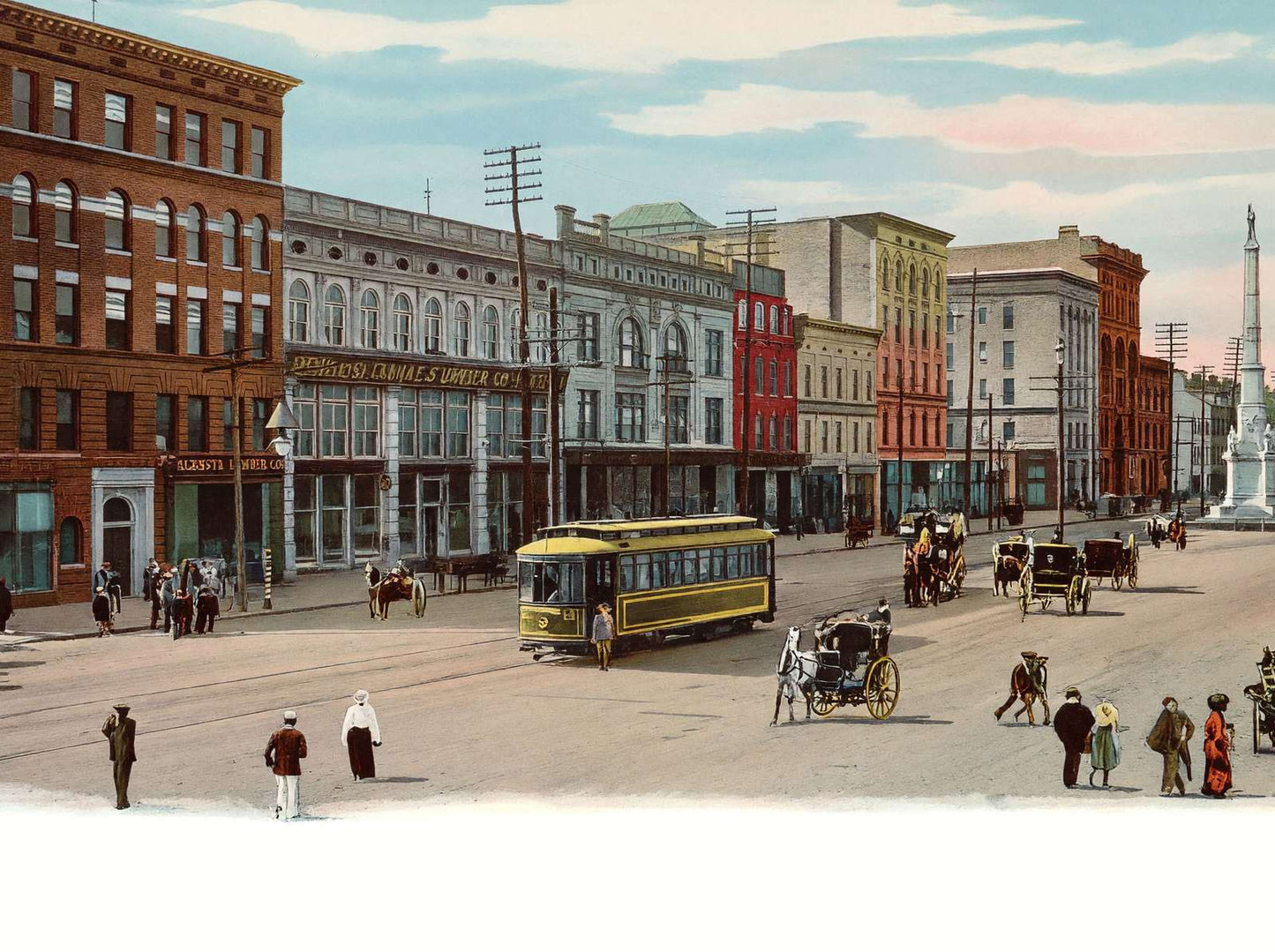 Broad Street Augusta GA in 1905 Vintage Print (7 Sizes) - Restored