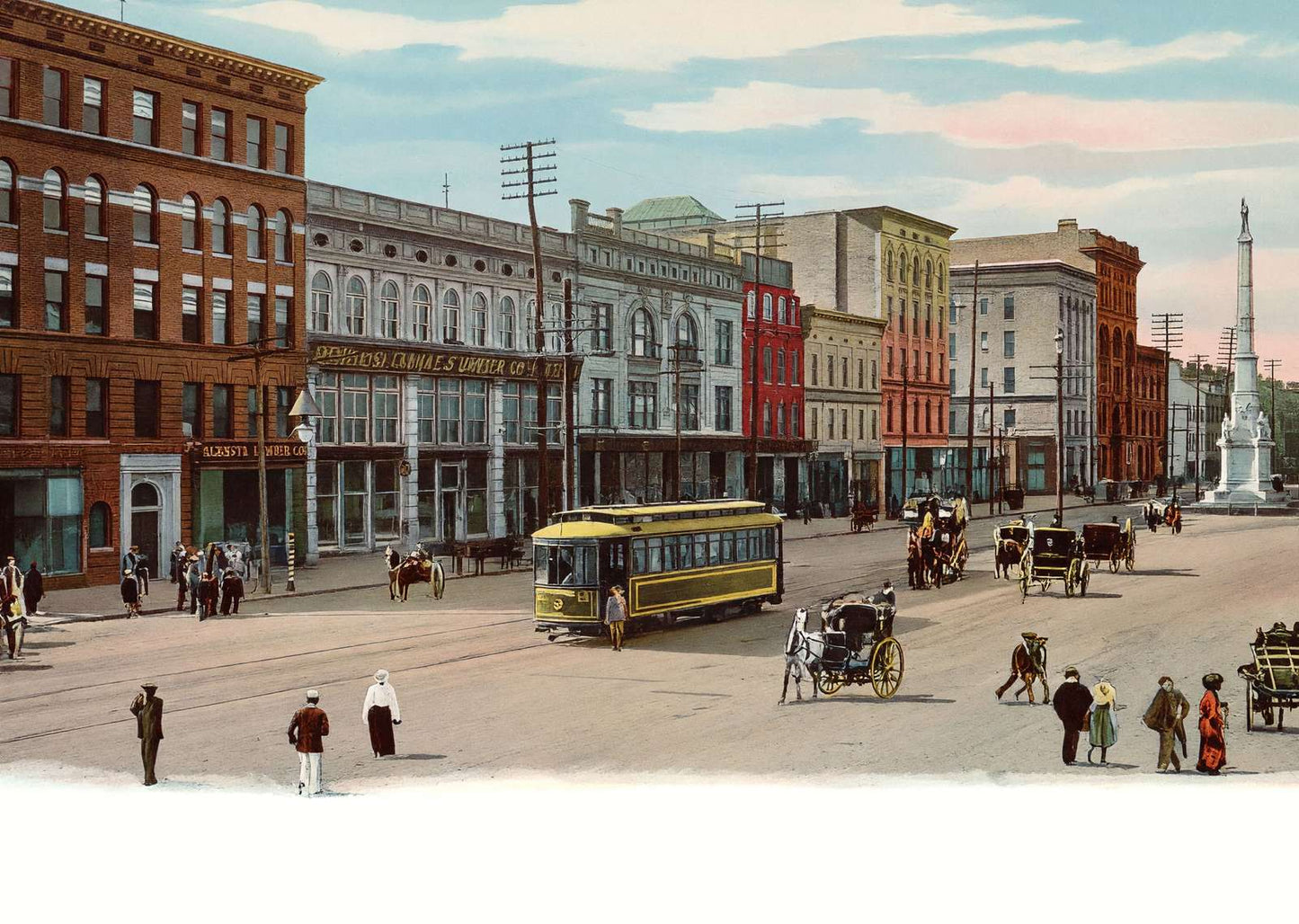Broad Street Augusta GA in 1905 Vintage Print (7 Sizes) - Restored