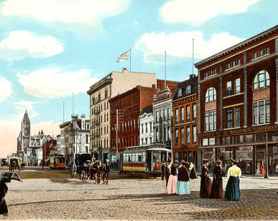 Broad Street in Richmond in 1905 vintage print