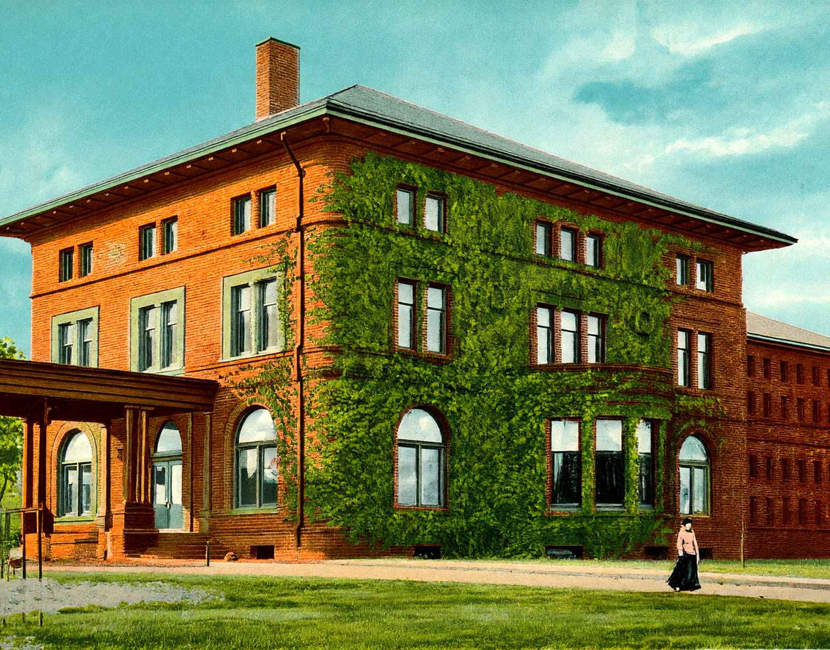 Bronson's Public Library Waterbury CT in 1907 Vintage Print (7 Sizes)