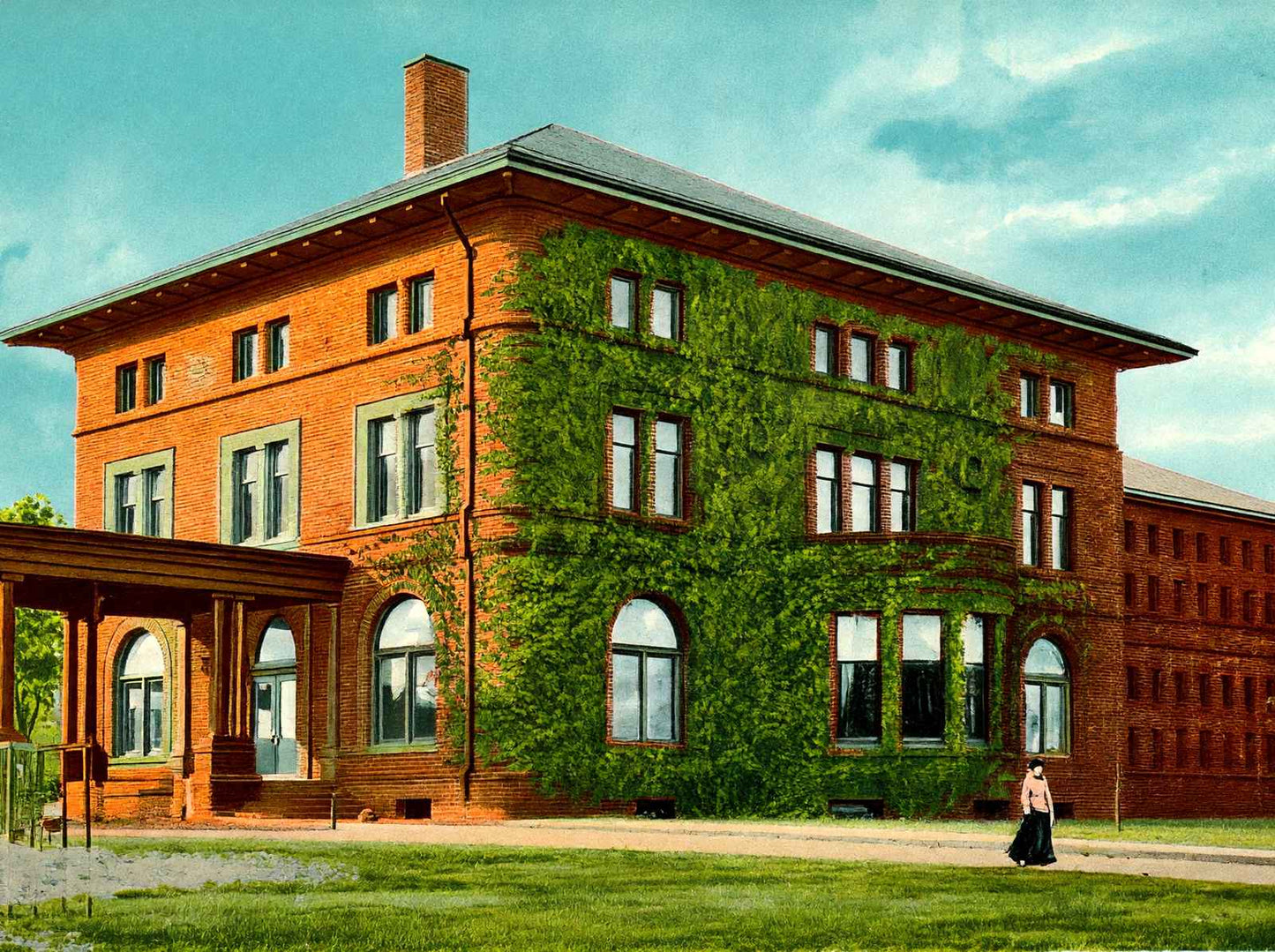 Bronson's Public Library Waterbury CT in 1907 Vintage Print (7 Sizes)