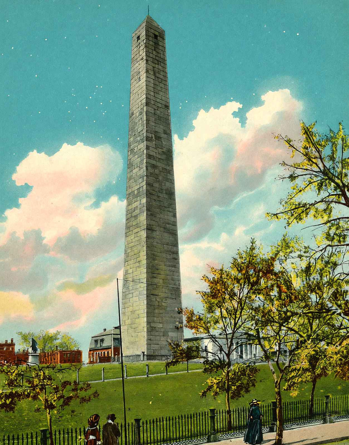 Bunker Hill Monument, Boston, Massachusetts in 1903 Vintage Print (7 Sizes)