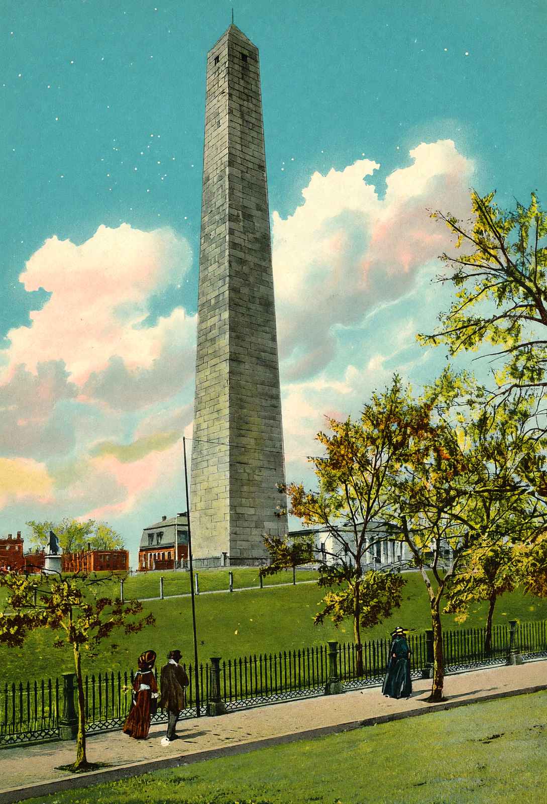 Bunker Hill Monument, Boston, Massachusetts in 1903 Vintage Print (7 Sizes)