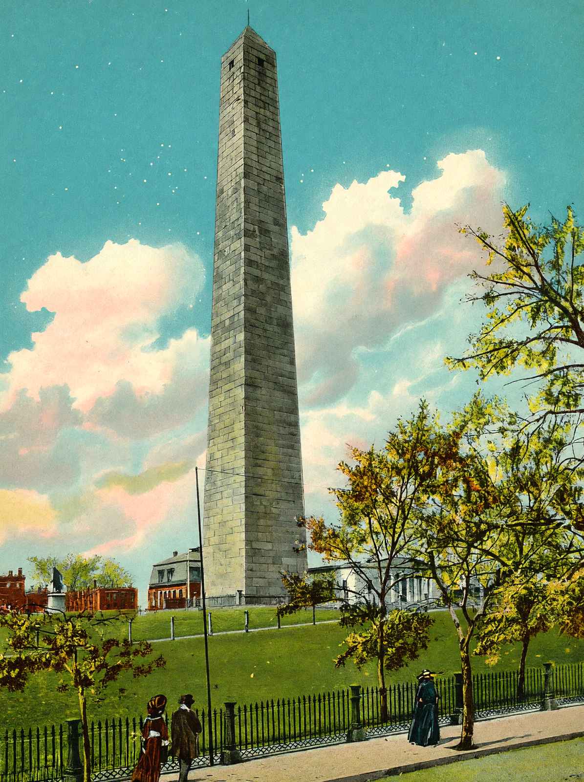 Bunker Hill Monument, Boston, Massachusetts in 1903 Vintage Print (7 Sizes)