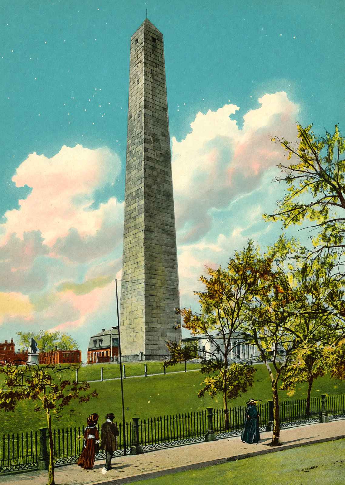 Bunker Hill Monument, Boston, Massachusetts in 1903 Vintage Print (7 Sizes)
