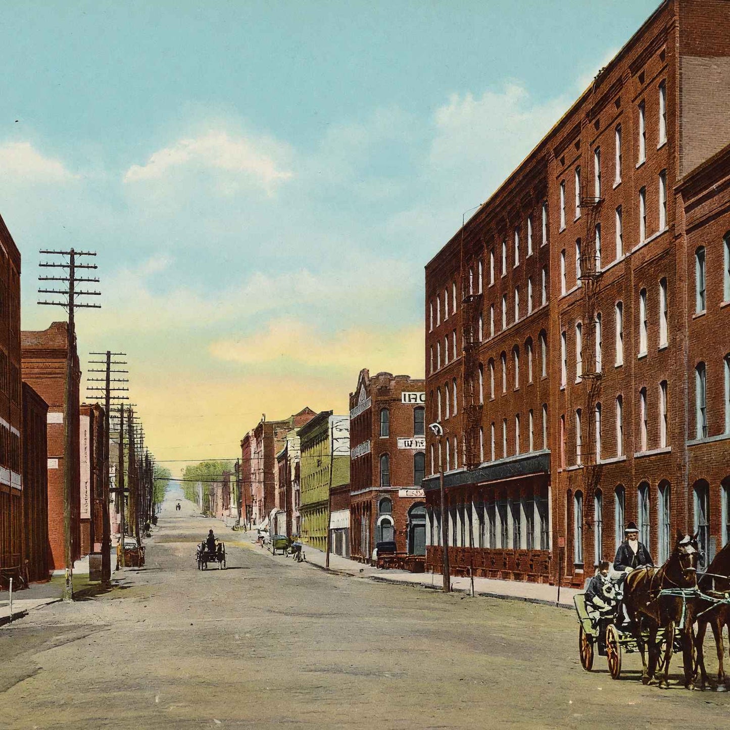 Third Street Looking North Burlington Iowa in 1905 Vintage Print (7 Sizes)