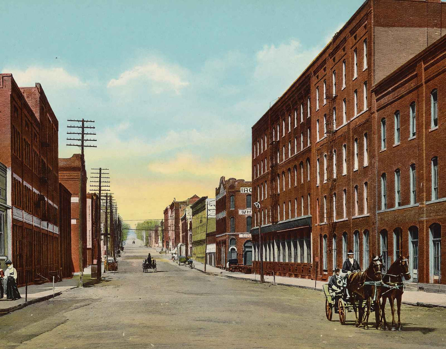 Third Street Looking North Burlington Iowa in 1905 Vintage Print (7 Sizes)
