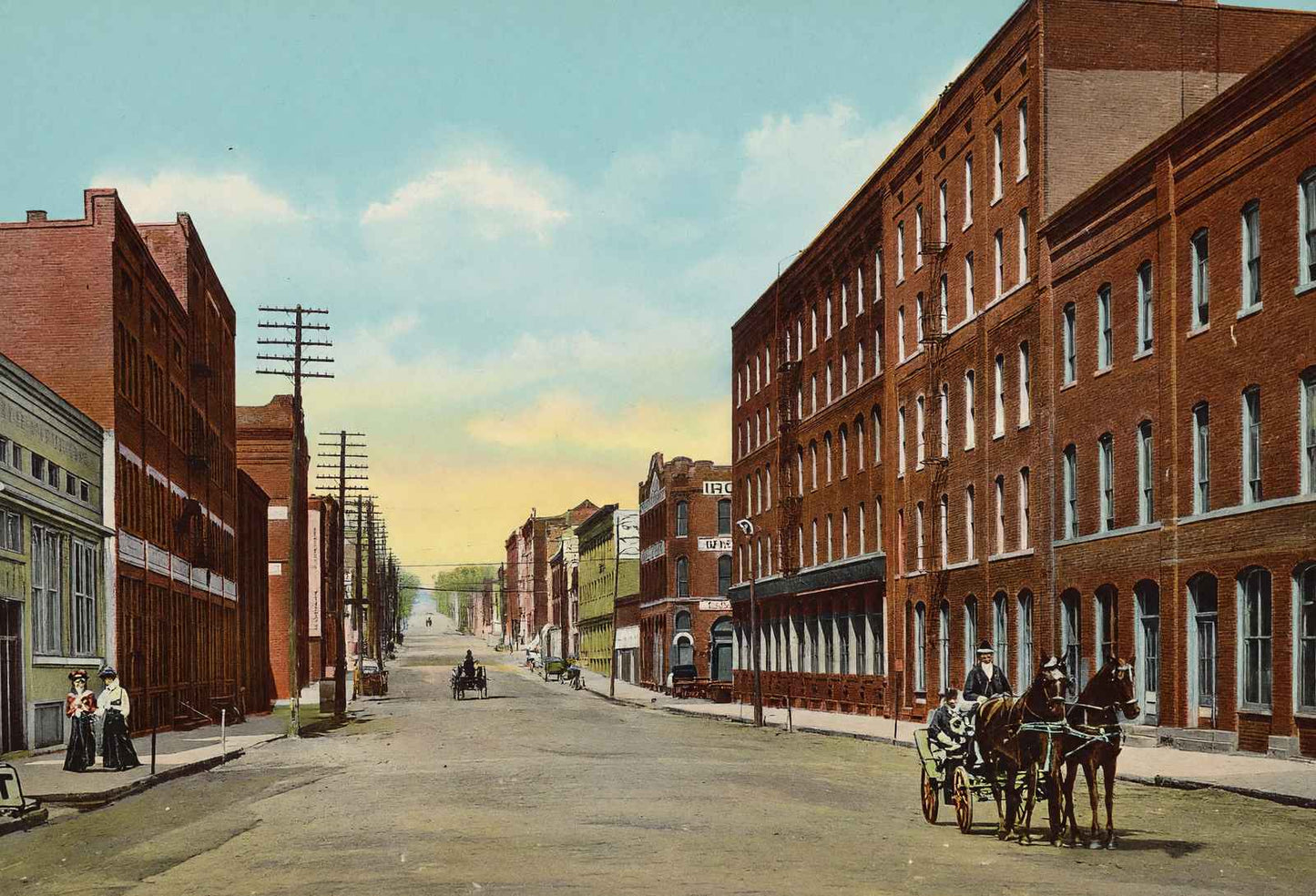 Third Street Looking North Burlington Iowa in 1905 Vintage Print (7 Sizes)