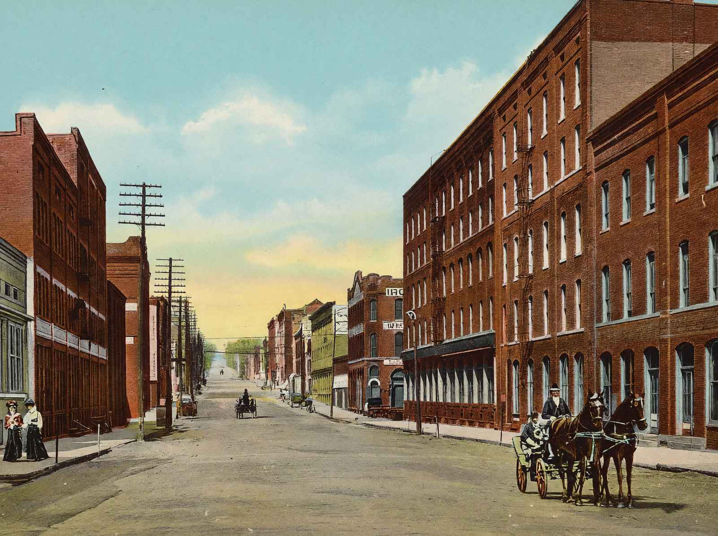 Third Street Looking North Burlington Iowa in 1905 Vintage Print (7 Sizes)