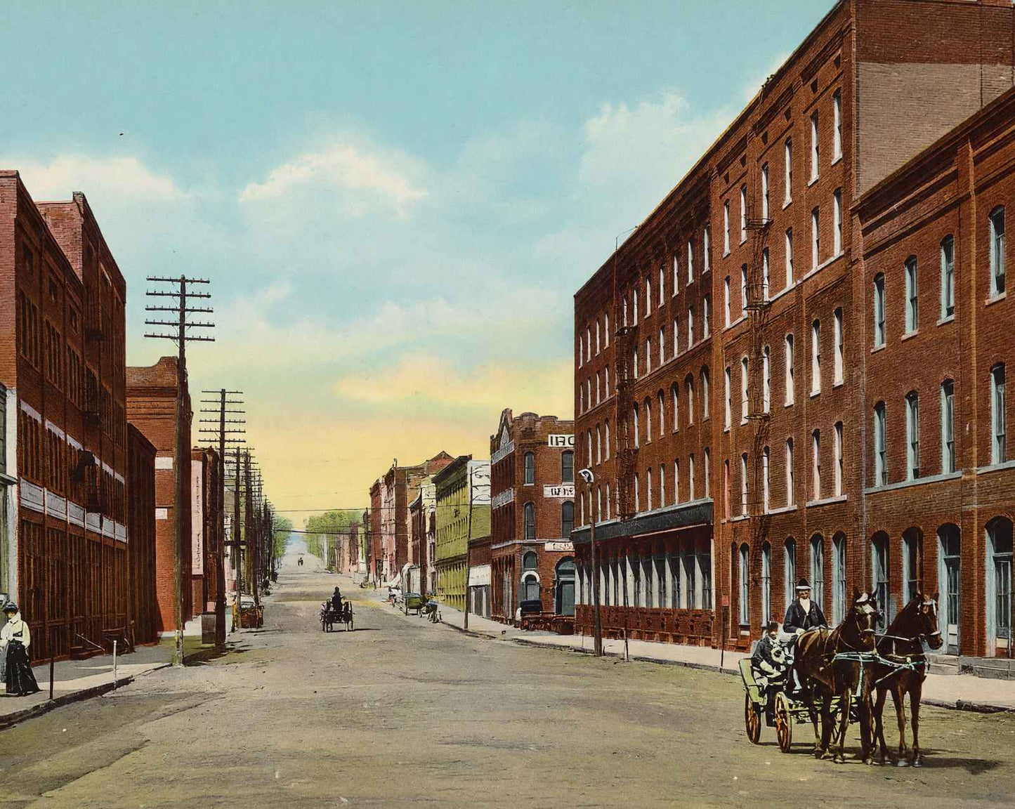 Burlington Third Street Looking North vintage print
