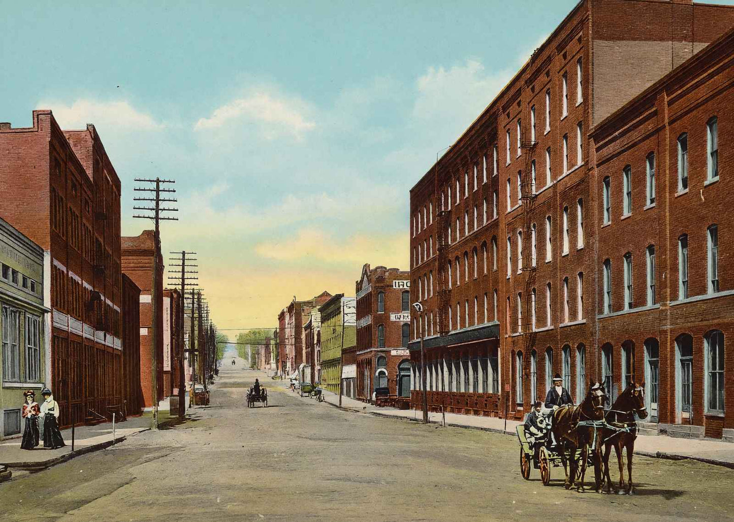 Third Street Looking North Burlington Iowa in 1905 Vintage Print (7 Sizes)
