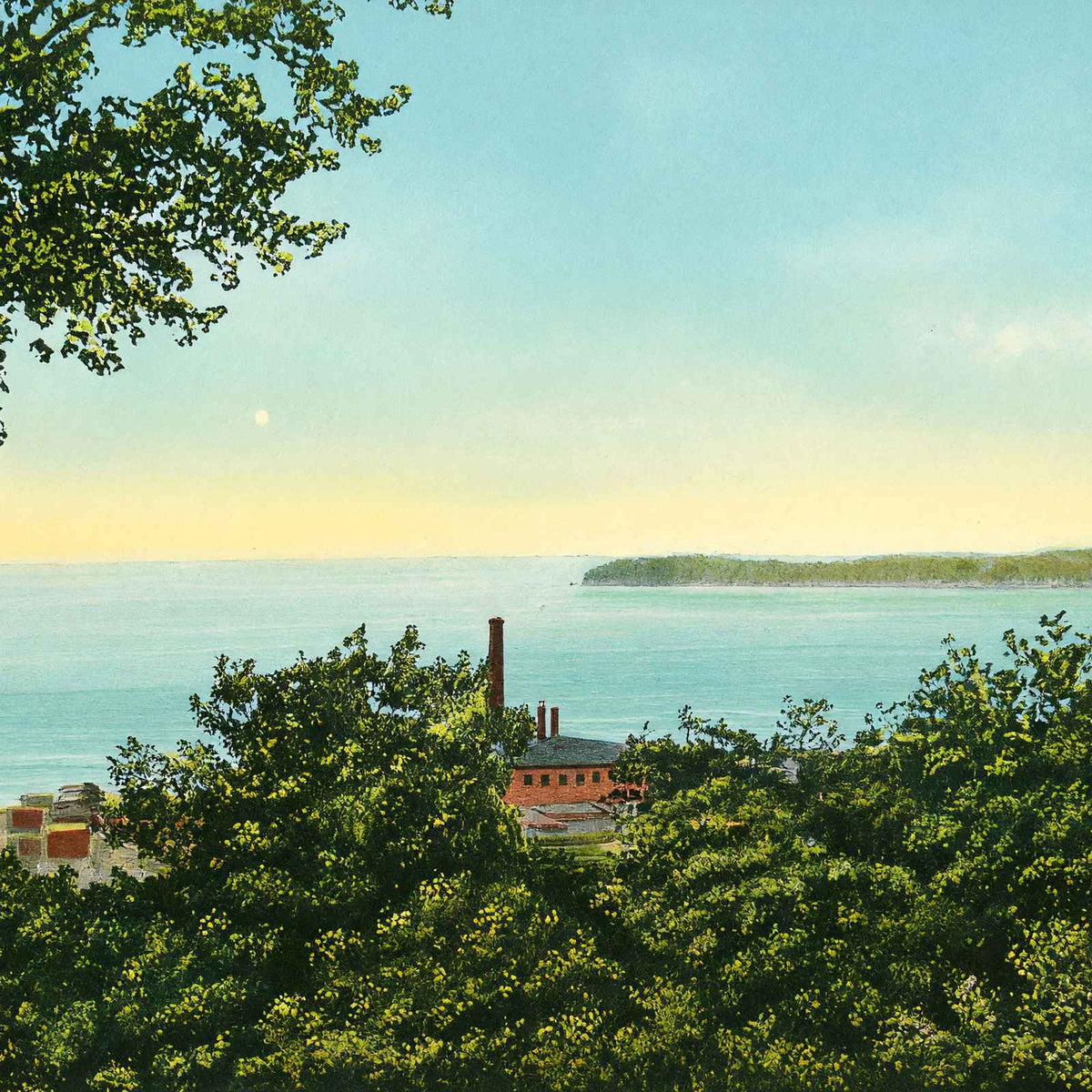Lake Champlain from Battery Park Burlington in 1907 Vintage Print