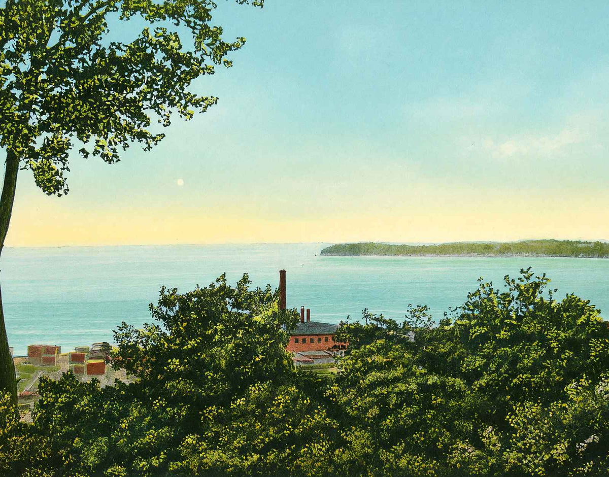 Lake Champlain from Battery Park Burlington in 1907 Vintage Print