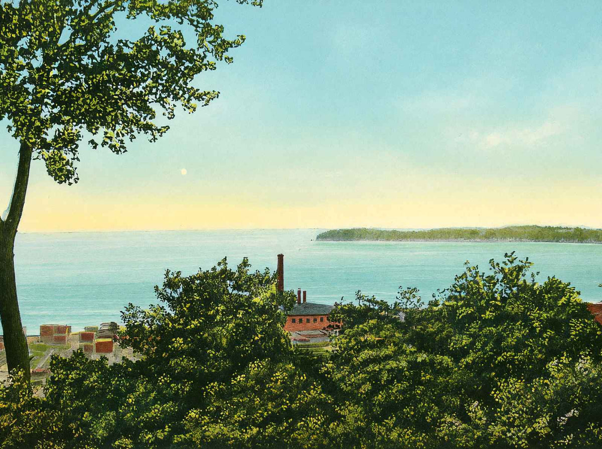 Lake Champlain from Battery Park Burlington in 1907 Vintage Print