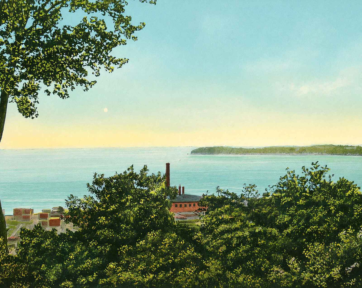 Lake Champlain from Battery Park in 1907 vintage print