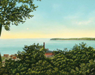 Lake Champlain from Battery Park in 1907 vintage print