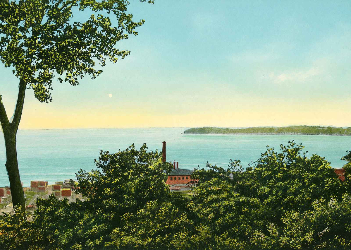 Lake Champlain from Battery Park Burlington in 1907 Vintage Print