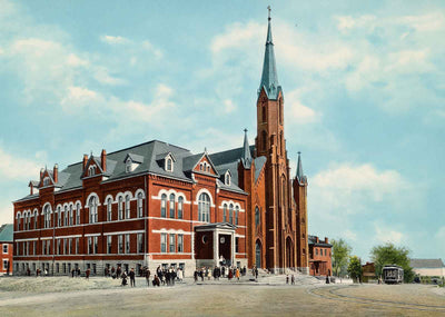 Corner Eighth and Division Streets Burlington Iowa in 1905 Vintage Print