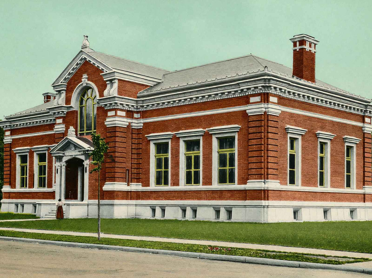 Carnegie Library Burlington in 1907 Vintage Print (7 Sizes)