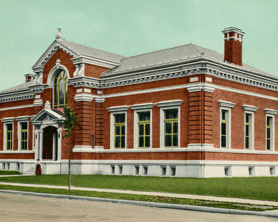 Carnegie Library in 1907 vintage print