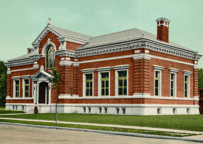 Carnegie Library Burlington in 1907 Vintage Print (7 Sizes)