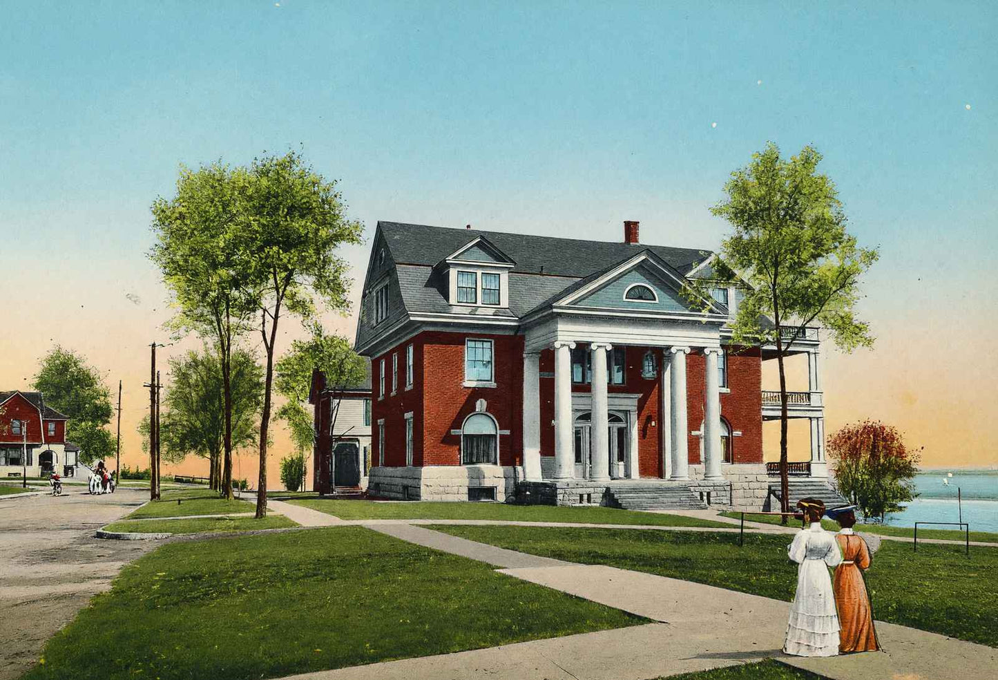 North Fourth Street River View in 1905 vintage print