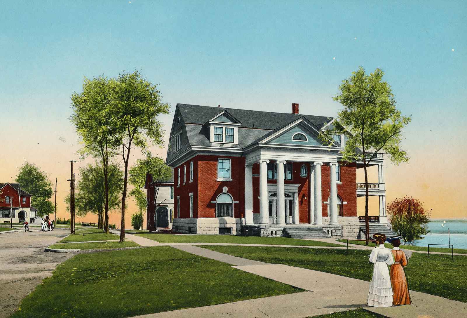 North Fourth Street River View in 1905 vintage print