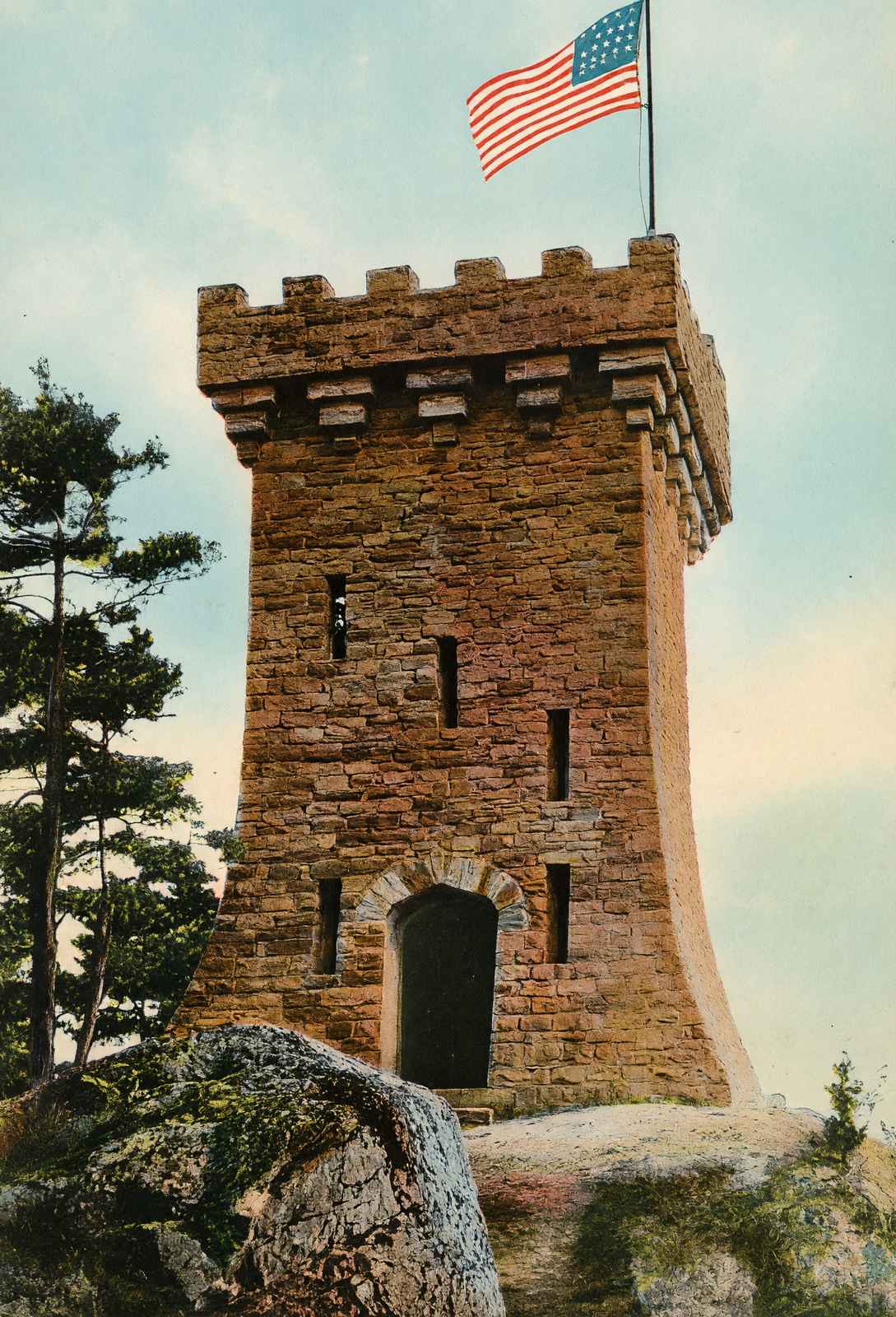 Ethan Allen Tower Ethan Allen Park Burlington VT in 1907 Vintage Print