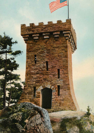 Ethan Allen Tower Ethan Allen Park Burlington VT in 1907 Vintage Print