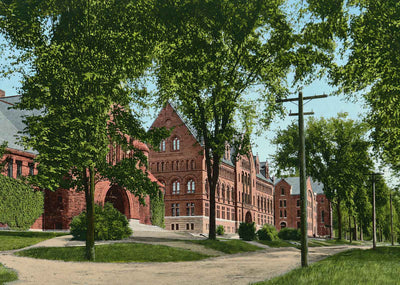 College Row University of Vermont Burlington VT in 1907 Vintage Print