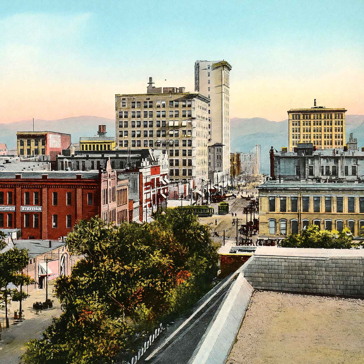Business Section Birmingham Alabama in 1906 Vintage Print (7 Sizes) - Restored
