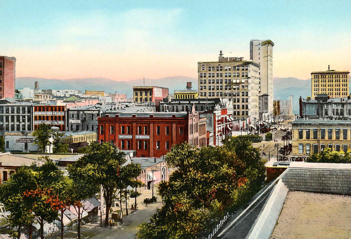 Business Section Birmingham Alabama in 1906 Vintage Print (7 Sizes) - Restored
