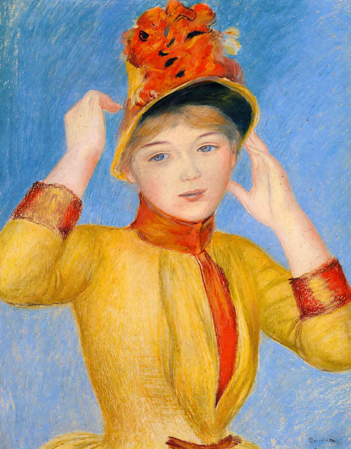 Bust of a Woman (Yellow Dress) 1883 by Pierre-Auguste Renoir Art Print (6 Sizes)