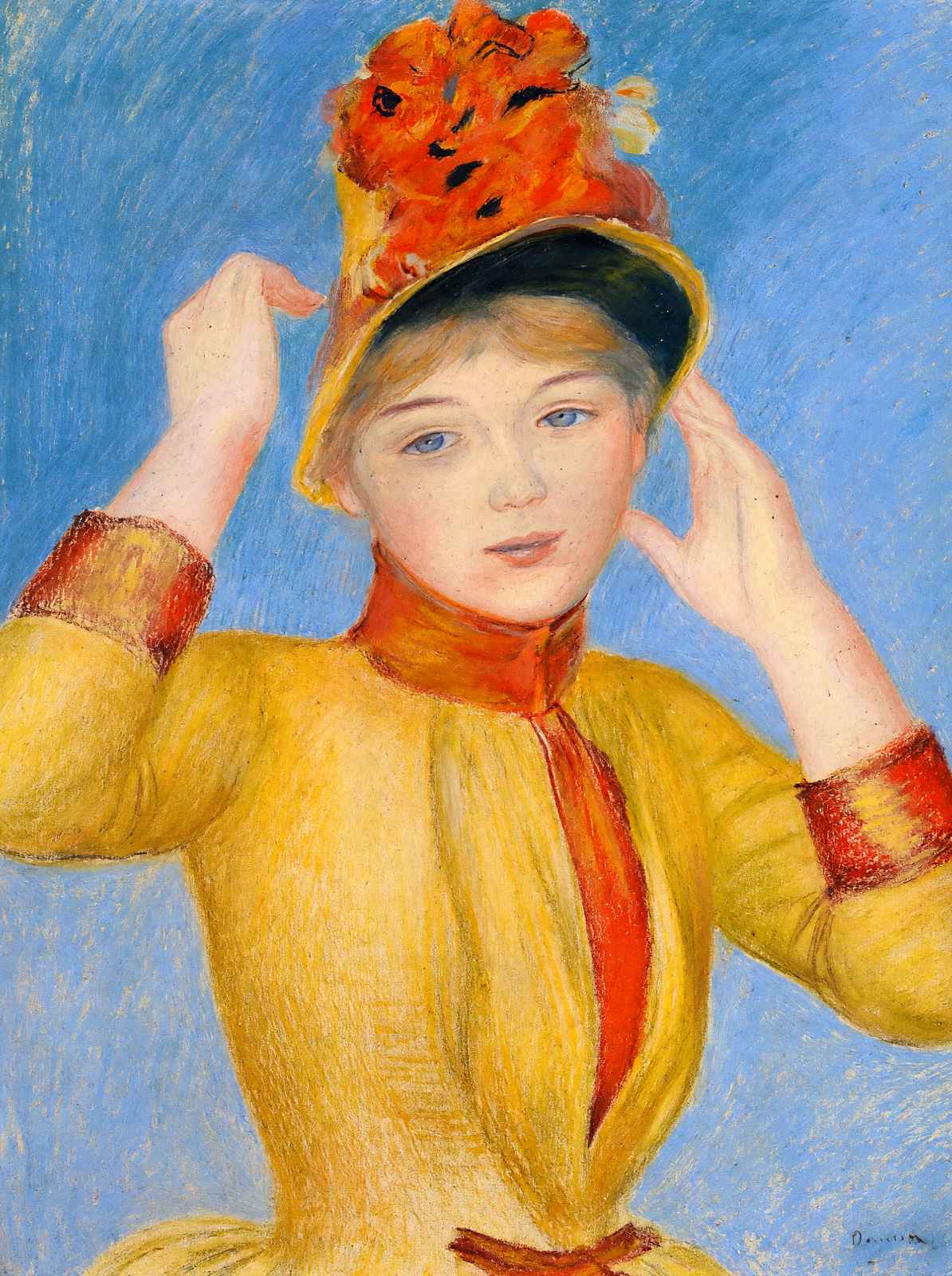 Bust of a Woman (Yellow Dress) 1883 by Pierre-Auguste Renoir Art Print (6 Sizes)