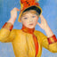 Bust of a Woman (Yellow Dress) painting by Pierre-Auguste Renoir (1883)