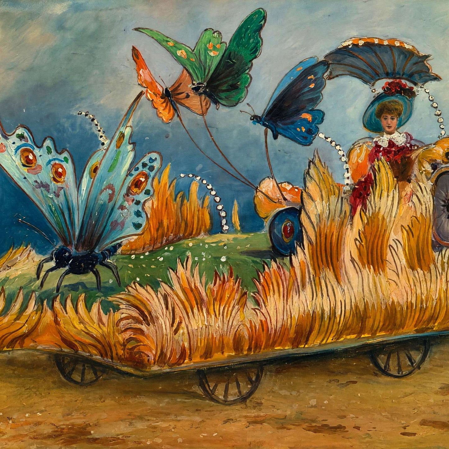 Butterfly Float Houston Carnival 1907 Art Print (7 Sizes) - Reproduction