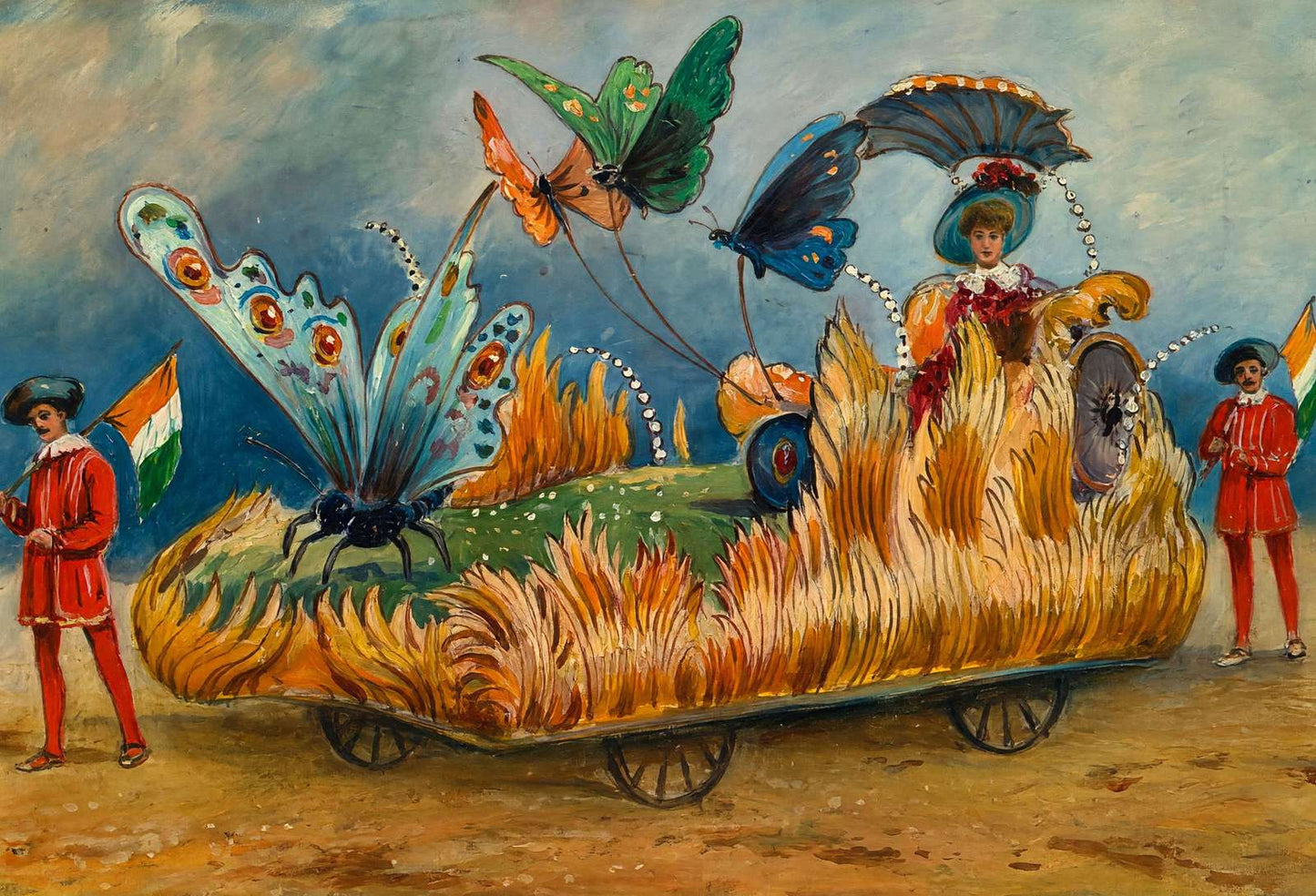 Butterfly Float Houston Carnival 1907 Art Print (7 Sizes) - Reproduction
