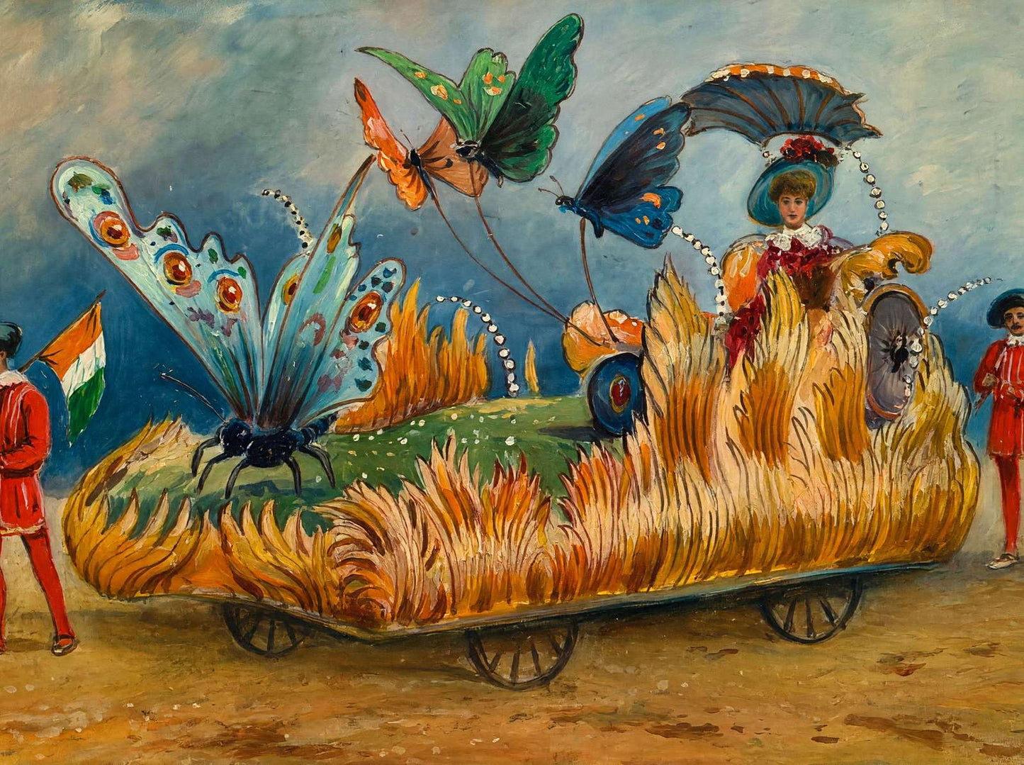 Butterfly Float Houston Carnival 1907 Art Print (7 Sizes) - Reproduction