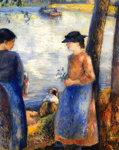 By the Water fine art print by Camille Pissarro (1881)