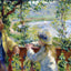 By the Water (Near the Lake) painting by Pierre-Auguste Renoir (1880)