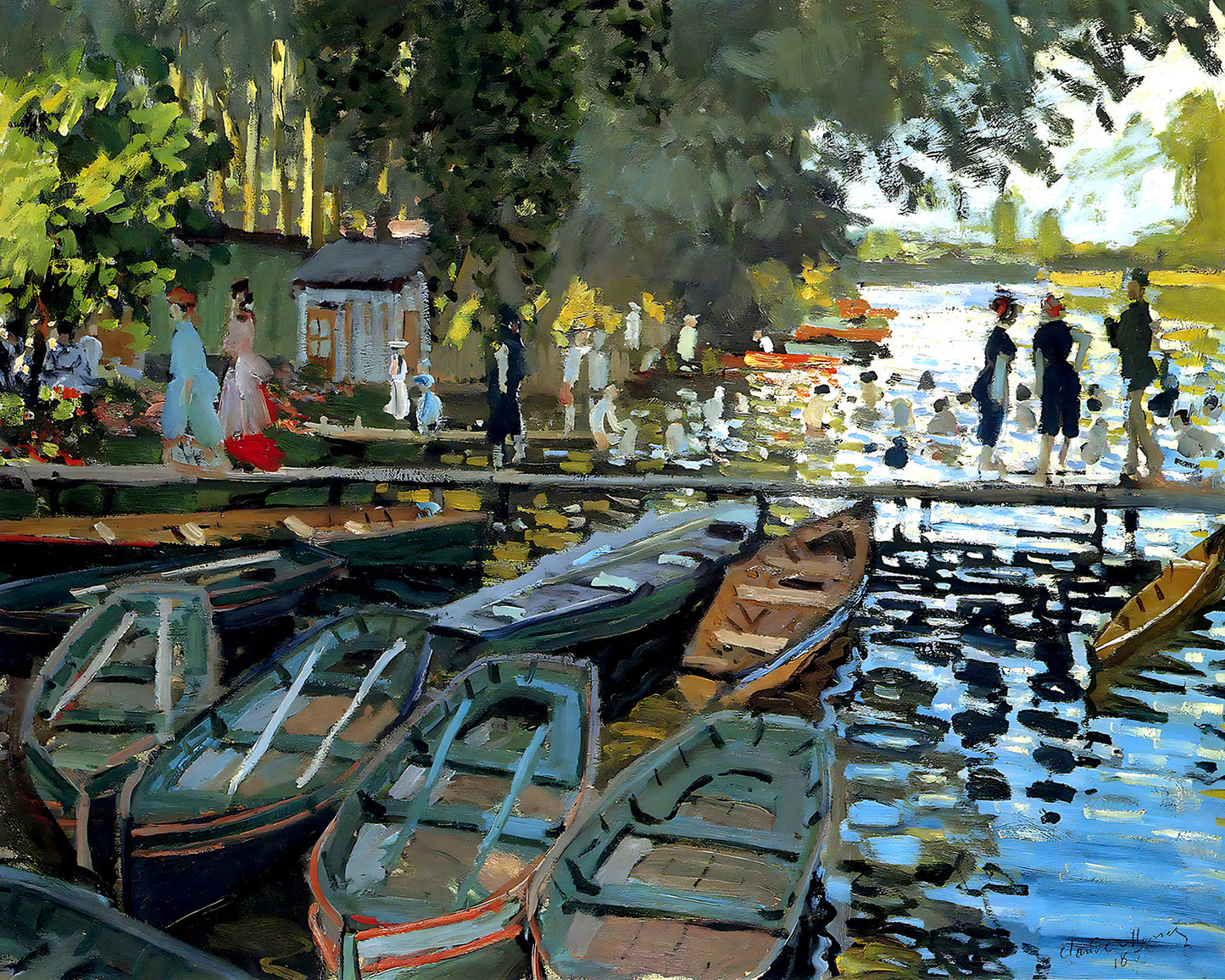 Bathers at La Grenouillere Painting by Claude Monet 8x10" Art Print