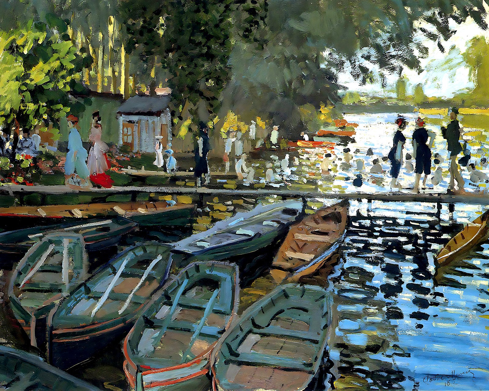 Bathers at La Grenouillere Painting by Claude Monet 8x10" Art Print